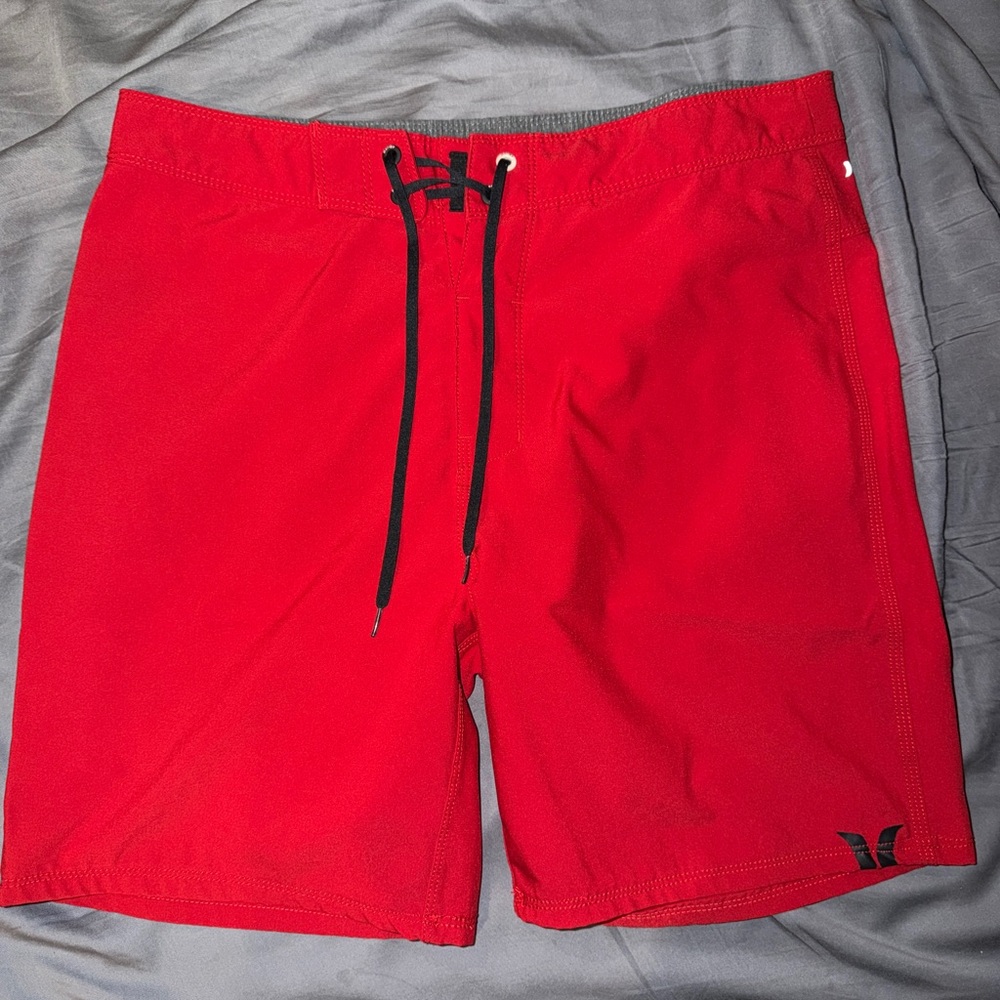 Hurley Red Men's Boardshorts with Black Drawstring